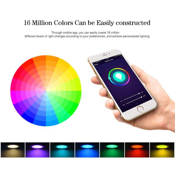 Living Room Downlight with White Shade Tuya Bluetooth Smart RGBCW Full-color Dimming