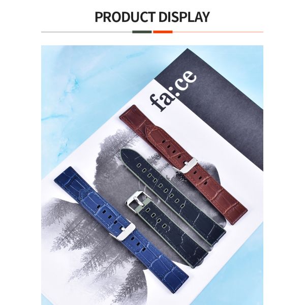 FKM Fluororubber Strap - Breathable Leather Texture