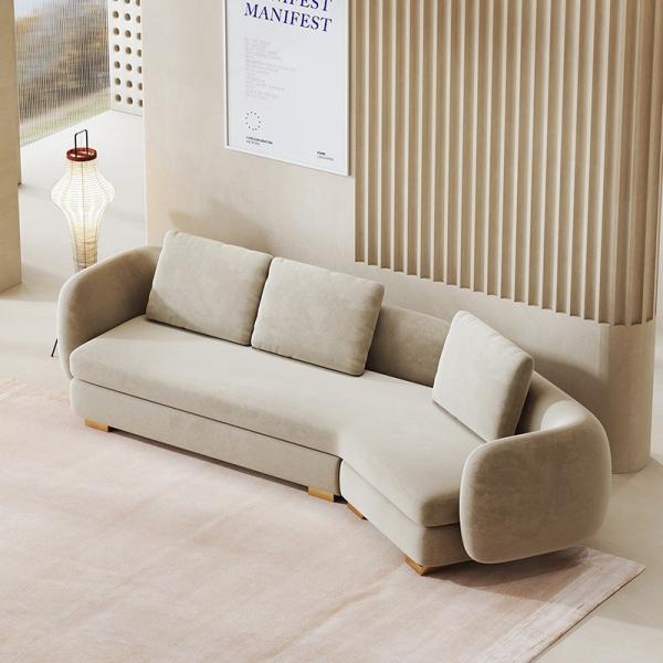 Modern 3 4 5 Star Hotel Lobby Furniture 4 Seater Reception Curved Sofa Set
