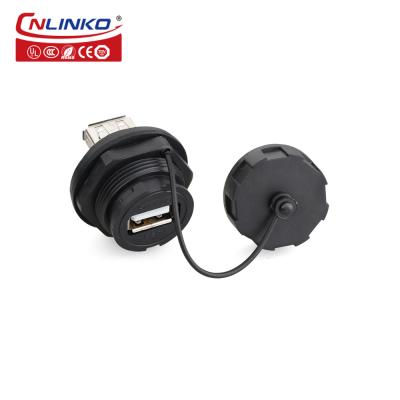 Plastic Panel Mount Socket Waterproof Usb Connector USB2.0 Female to Female Panel Socket Usb Charging Socket Male CNLINKO IP68