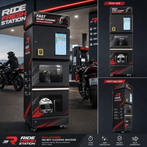 Haloo Self Service Helmet Cleaning Vending Machine | 360 ° Deep Cleaning and Disinfection