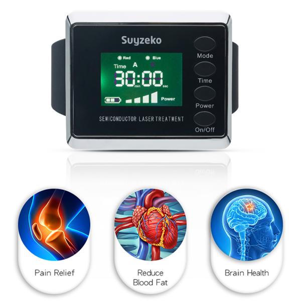 Semaiconductor Pain Relief Low Level Laser Therapy Wrist Watch Home Elderly Diabetes