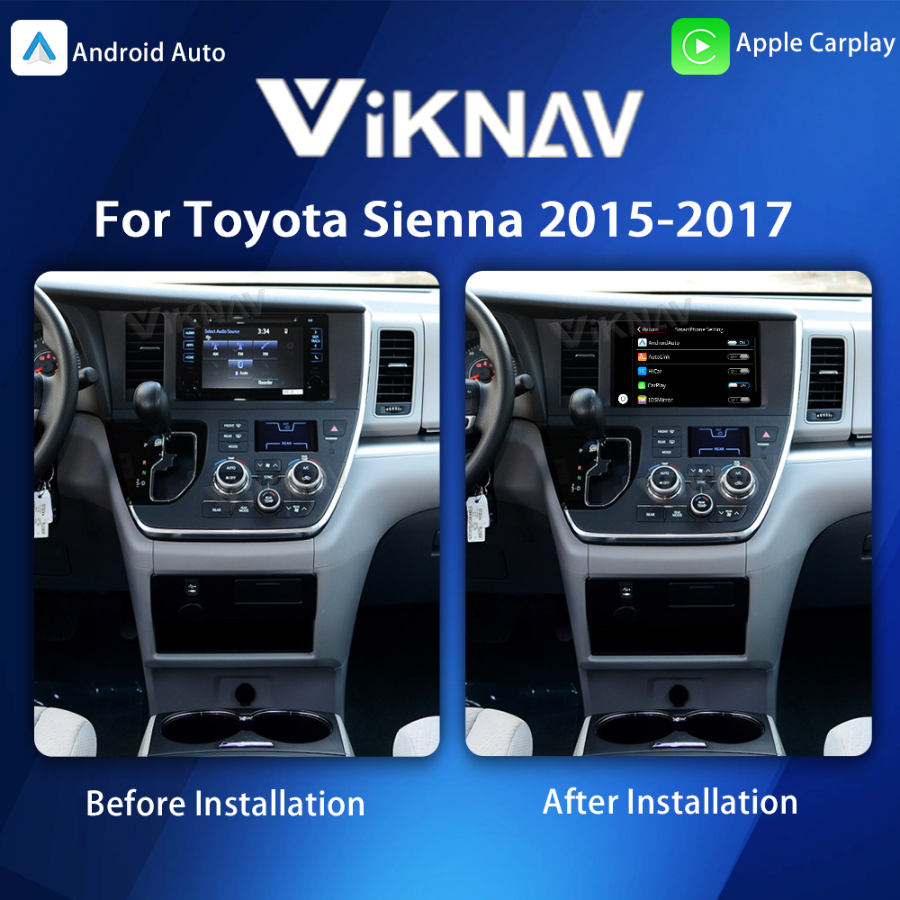 Viknav Linux System Decoder Box Apple Android Wireless Auto CarPlay Для Toyota Sienna 2015-2017 годах