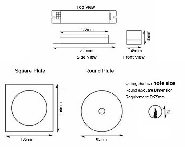3 Вт батарея перезаряжаемая светодиодная аварийная подсветка потолок отключенный аварийный свет
