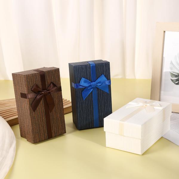Rectangular Gift Box With Lid And Simple Bow Decoration Paper Box Manufacturers Wholesale