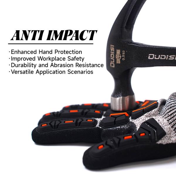 Safety 13 Gauge Nitrile Work Gloves Impact Resistant Reinforced Touchscreen Friendly Design