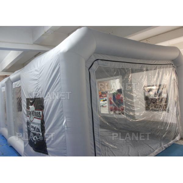 Silver Protable Inflatable Spray Paint Booth 8x4x3m / Mobile Car Painting Station