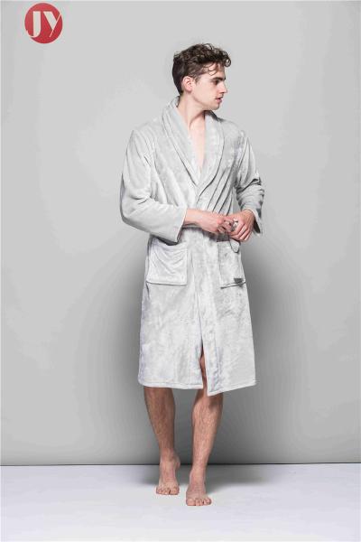 Mens Soft Bathrobe Fleece Kimono Hotel Spa Bathrobe Adults Men Boys Washable Breathable Fleece