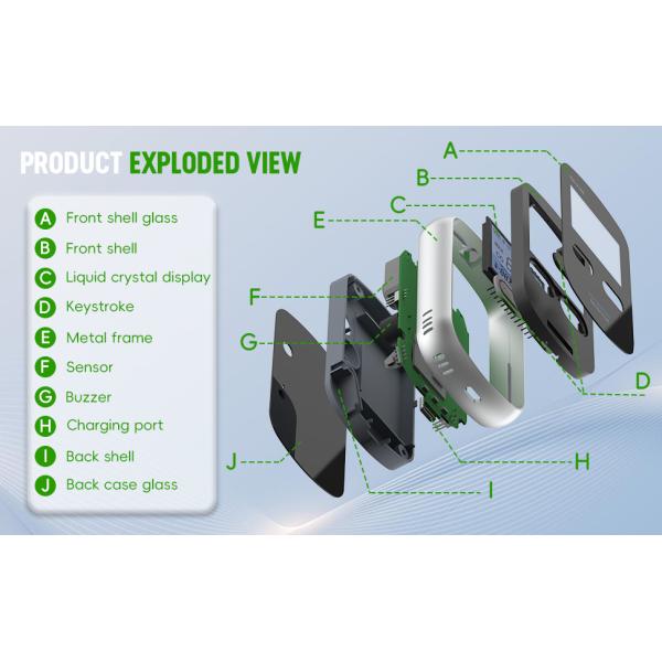 Alarma de detección de dióxido de carbono portátil de viaje ligero para el seguimiento de RH CO