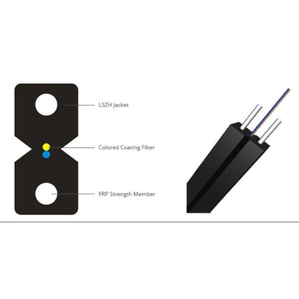 4 ядра Внутренний FTTH кабель GJXH/GJXFH