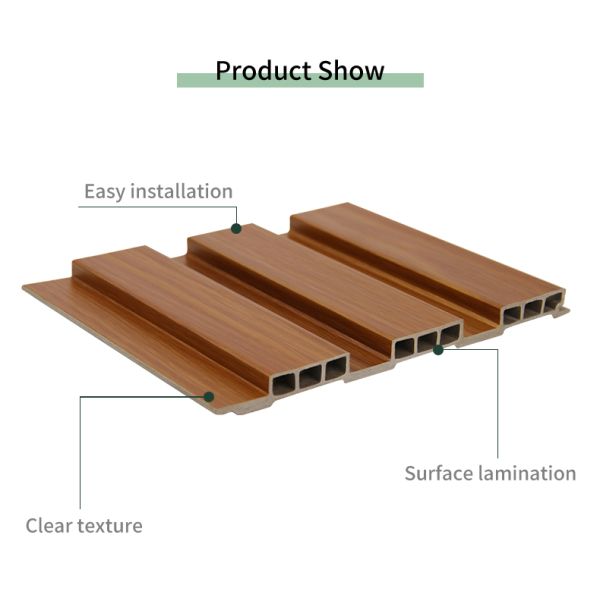 Hardwearing Outdoor PVC WPC Cladding Siding Panel Scratch Resistance Ventilated Grating Board Waterproof Office Free Samples