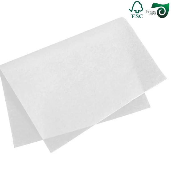 FSC White Greaseproof Paper Roll  325mm 650mm Width Food Grade Packaging
