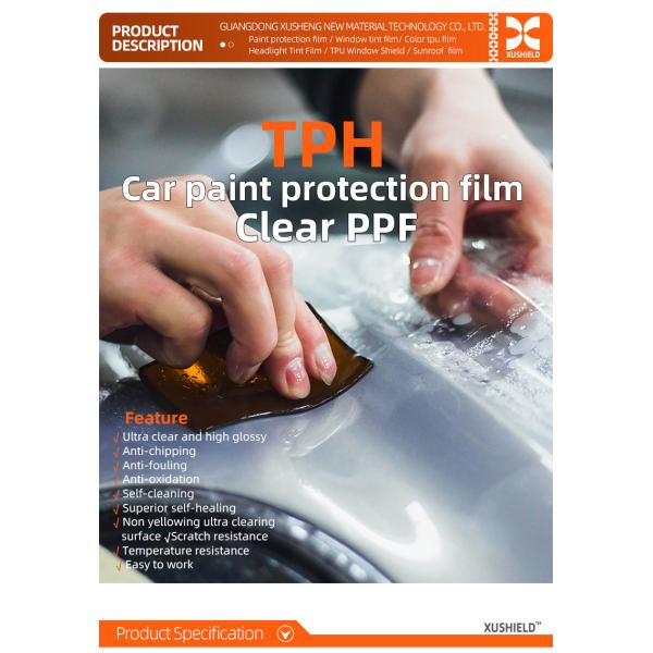 TPH 1.52*15M Высокоблекающий рулон CLEAR Transparent Adhesive Car Body Paint Protection Ppf Film Tph