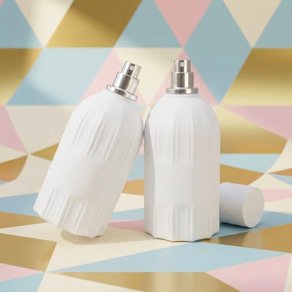 100ml Glass Perfume Bottles Cylinder Crimp Neck Magnetic Cap Empty Spray
