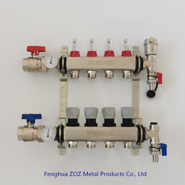 Stainless Steel UFH 4-Port Manifolds for Underfloor Heating systems