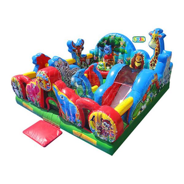Animal Kingdom Theme Inflatable Toddler Playground / Kids Inflatable Playground
