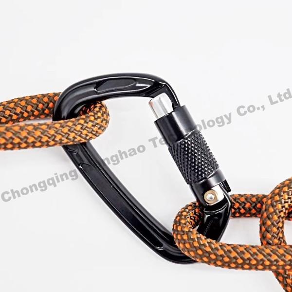 22KN D Shape Auto Lock High Strength Aluminium Alloy Climbing Safety Carabiner Hardware