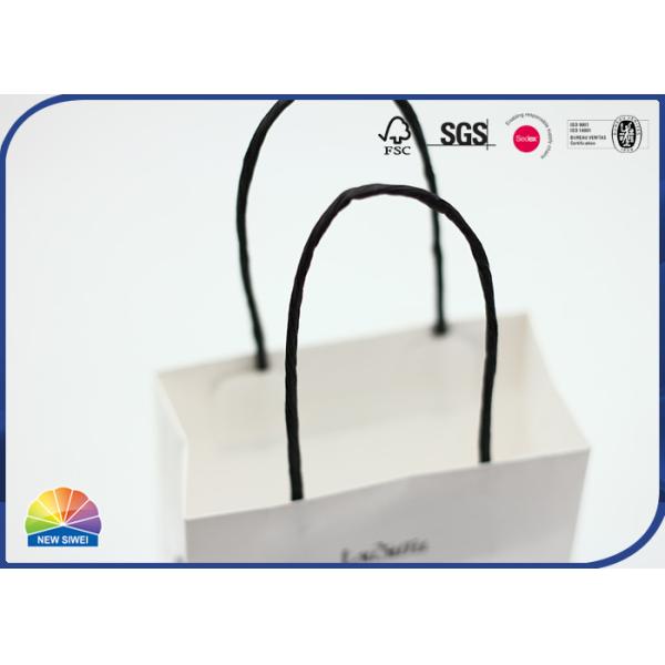 Стойте вверх белая сумка подарка бумаги Kraft с пакетом ювелирных изделий ручек