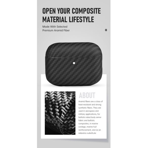 Black Color Carbon Aramid Fiber Earphone Case for AirPods Pro 3