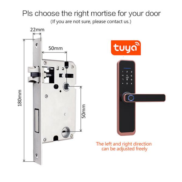 Biometric Fingerprint Bluetooth Smart Door Locks Tuya App Controlled Door Lock