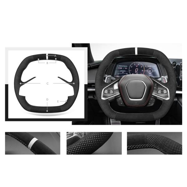 DIY Car Accessory Hand Sewing High Quality Steering Wheel Cover For Chevrolet C8 2020-2024