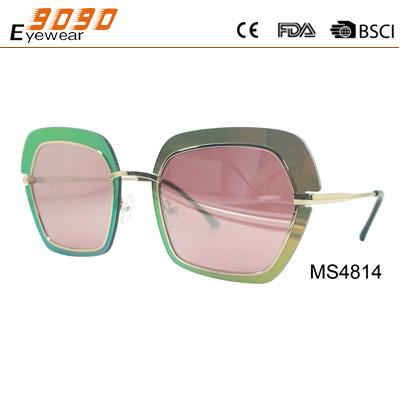 Sunglasses with metal frame, new fashionable designer style, UV 400 Protection Lens