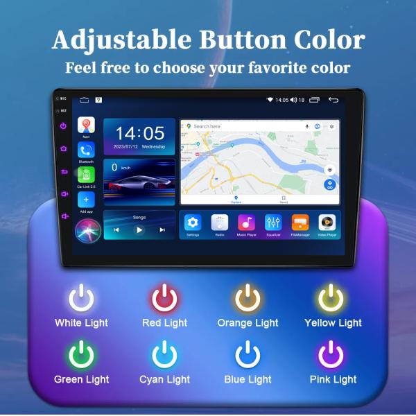 Android Auto 10.0 Car Radio TS18 Double Stereo with GPS Navigation and FM Transmitter