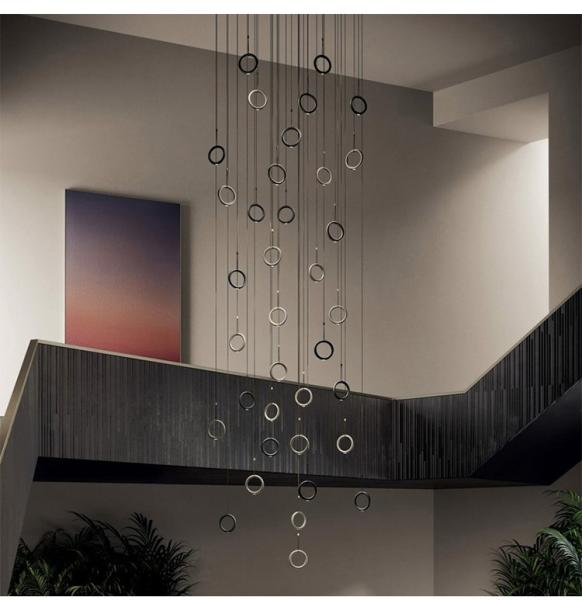 Italian Designer Metal Circular Ring Lamp Restaurant Bar Studio Creative Ring Pendant Lamp(WH-AP-598)