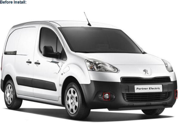 Peugeot Partner front fog lamp LED daytime running lights DRL upgrade