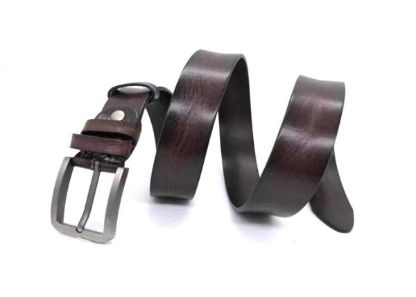 Vintage Mens Casual Brown Leather Belt Standard Size 1.5'' Width