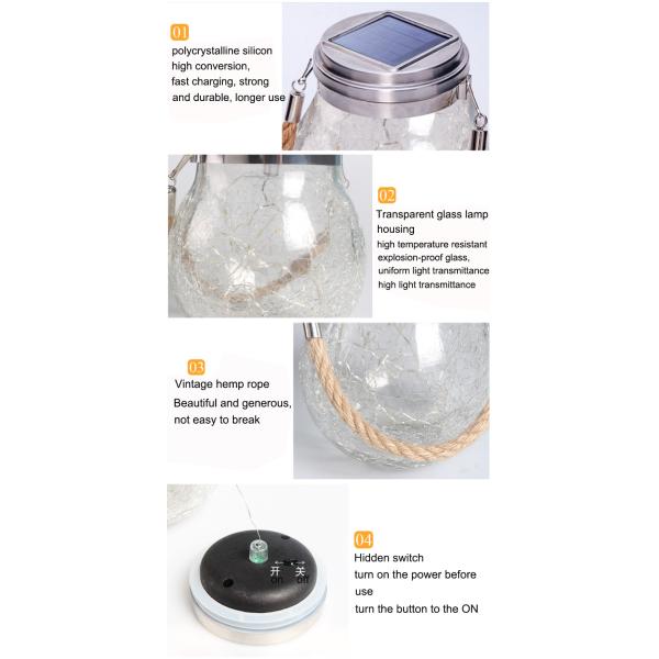 Solar Crack Tank Lamp Mason Tank Lamp Hanging Tree Lamp Courtyard Lamp Villa Decor Hanging Lamp