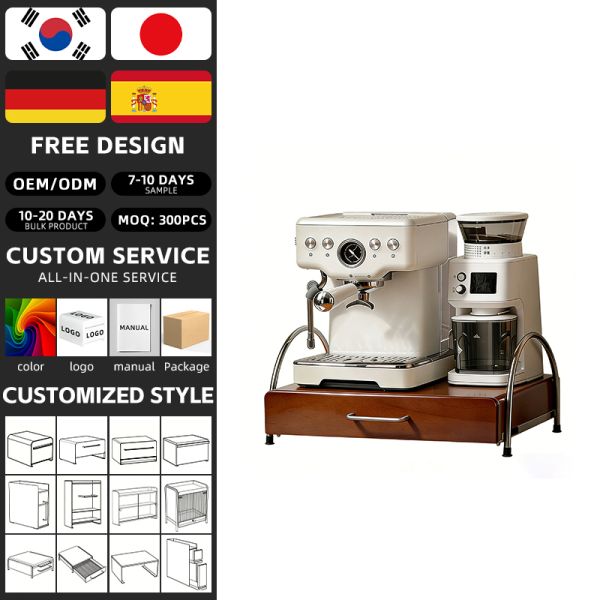 Living Room mesa 2 Tier Pull out Coffee Pod Storage Box Coffee Machine Rack with Drawer Tea Bag Organizer Kitchen Spice Shelf