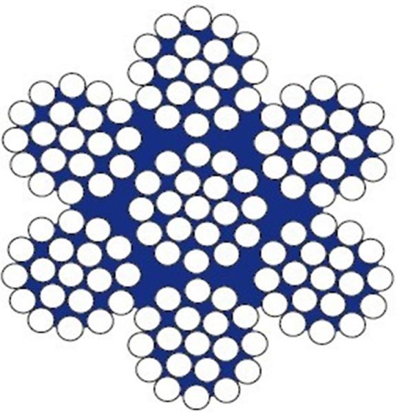 Cable de acero galvanizado por inmersión en caliente de 12 mm de diámetro 7x19 para teleférico