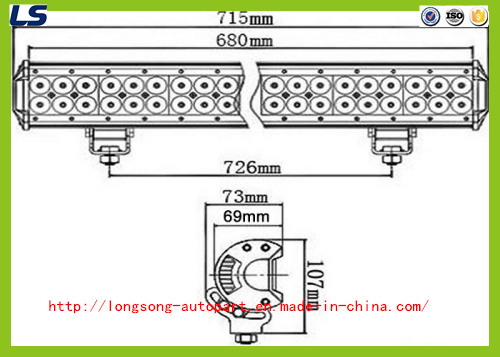 32inch 180W Aluminum Die Cast Housing Stainless Steel Bracket CREE LED Light Bar for 4X4 Car