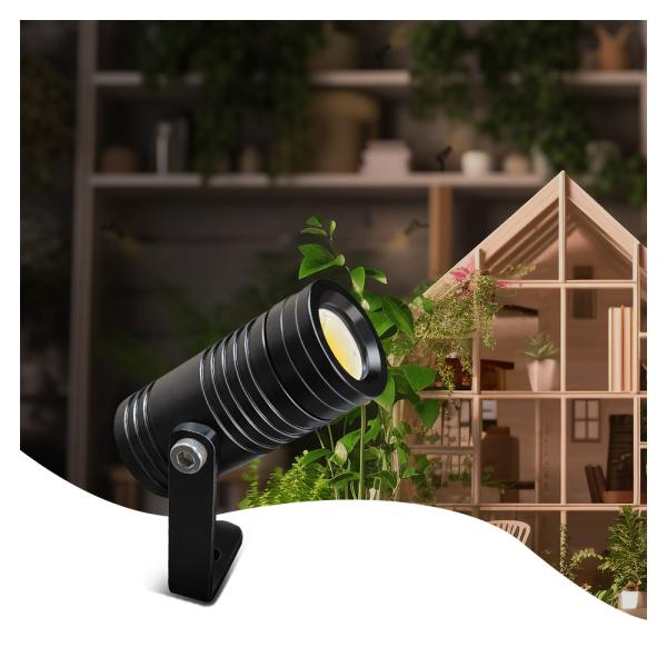 12V 24V IP65 Aluminium 1W Led Garden Spot Light Anodizing Body With Anti-glare Hood Compact Design For Outdoor Lighting