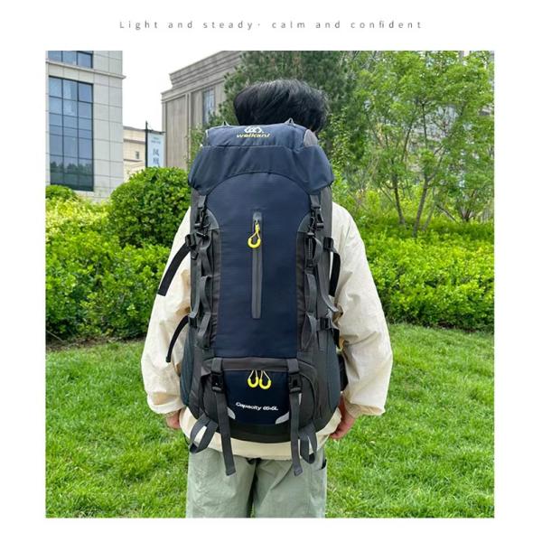 Unisex Hiking Backpack Geometric Letter Patterns Soft Zipper Multifunctional Outdoor Gear for Camping Travels