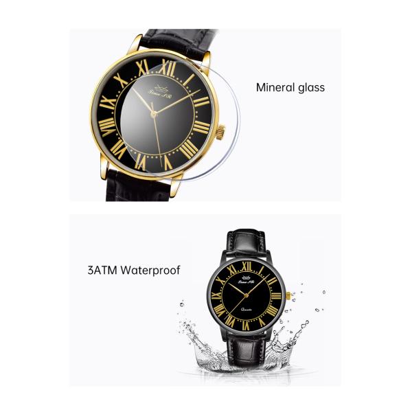 Водоустойчивый дозор кварца кожаного диапазона 3АТМ модный для людей и женщин