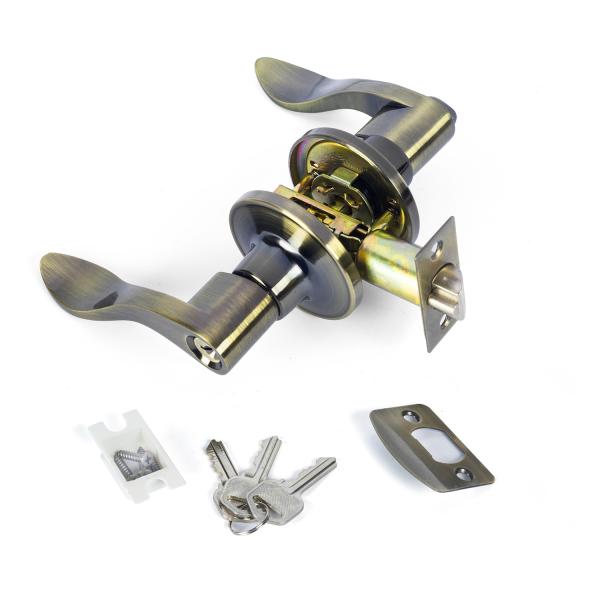 Ligação de zinco alavanca tubular porta de bronze antigo fechamento de porta de punho conjunto fechamento de porta Mortise