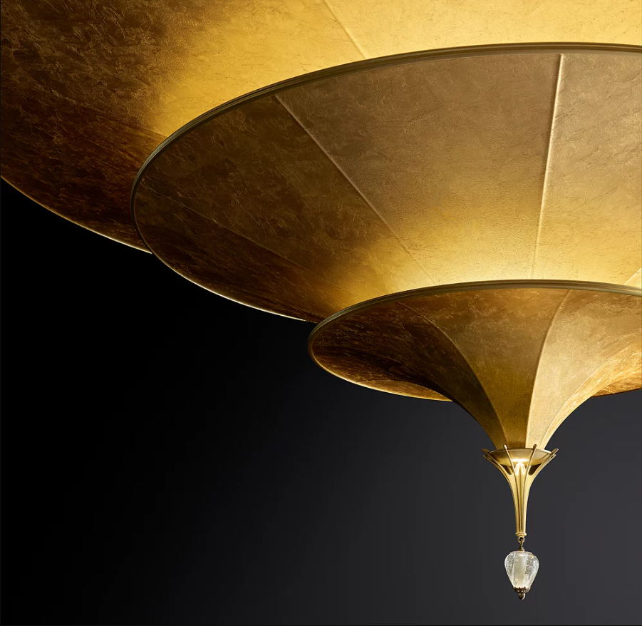 Custom LED Copper Pendant Light Chandelier with Dimmable Vintage Design for High Ceiling