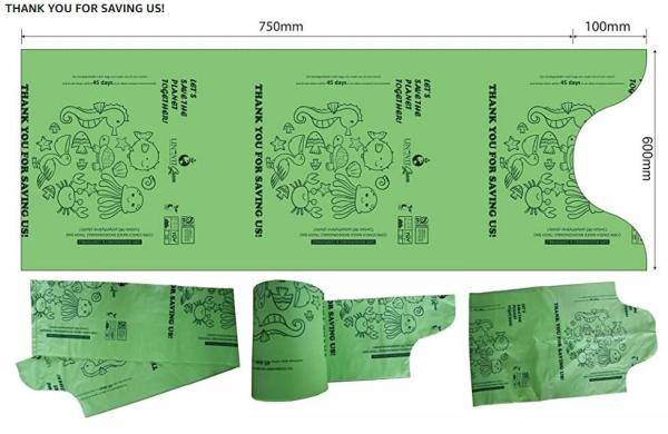 Environmental Protect Clear Plastic Bag On Roll Wholesale With Logo, Friendly Oxo-biodegradable Compostable Colored Tras