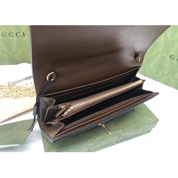 Brown Leather 1961 Series Elegant Chain Bag With Classic Double G Letters