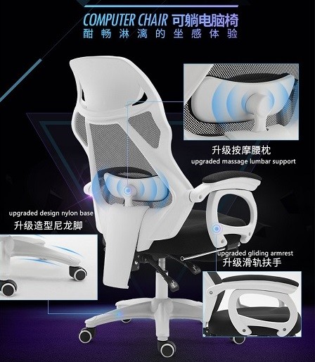 best racing  seat gaming seat with massage lumbar support pc gaming chair with gliding armrest third generation racer