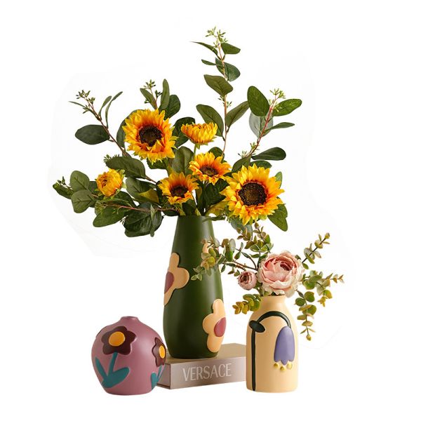 Handpainted Ceramic Vase Set for Modern Interiors
