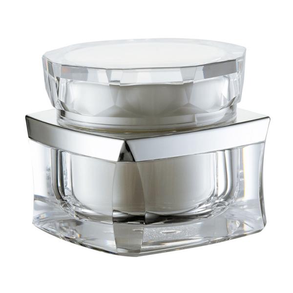 JL-JR811 PMMA Double Wall Cream Jar 30g 50g Square Cream Jars For Cosmetics