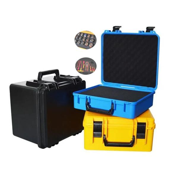 Customizable Hard Plastic Storage Case with Reinforced 304 Stainless Steel Chain and 308*295*227mm External Size for Camera Equipment