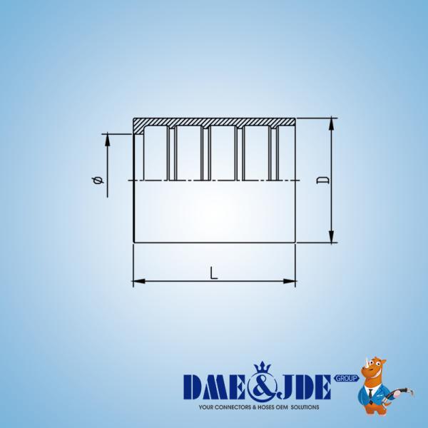 No Skive Ferrule SAE R7 Hose Fitting Hydraulic Ferrule Connector