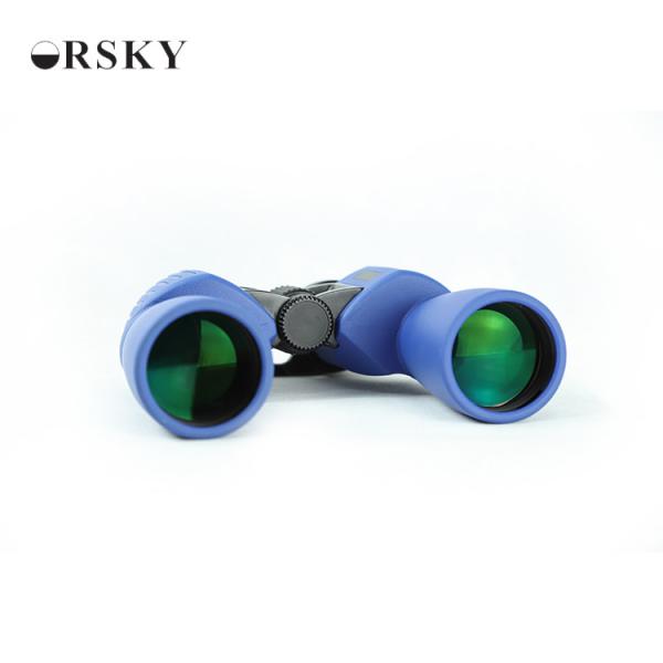 Waterproof 24mm Eye Relief Binoculars Wide View / Blue 7x50 Bird Watching Binoculars