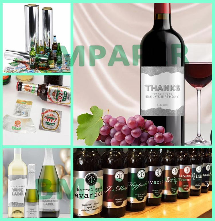 68gsm 70gsm Waterproof Silver Metalized Wet Strength Paper For Beer Label 70cm