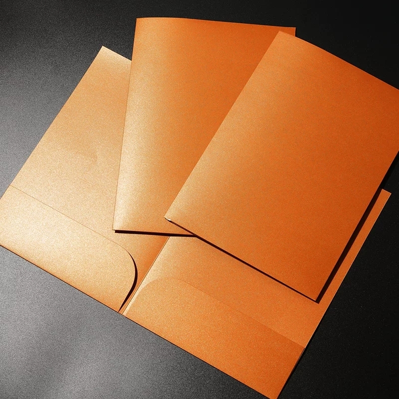 Presentation Folders With Dual Pockets In Shimmer Paper For Contracts