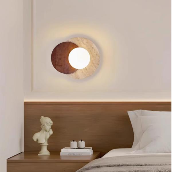 Yellow travertine good quality bedroom for home decorator interior stone wall lamp